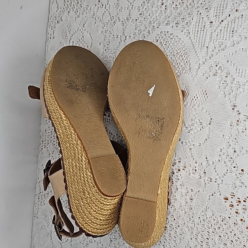 Eric Michael handmade in Spain leather ankle strap espadrille wedges sz 8 - Picture 10 of 10